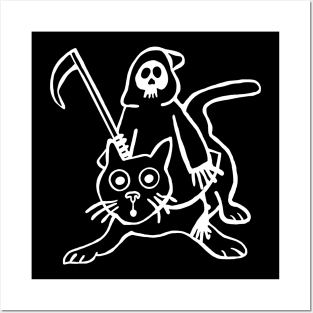 Grim Reaper and Black Cat Posters and Art